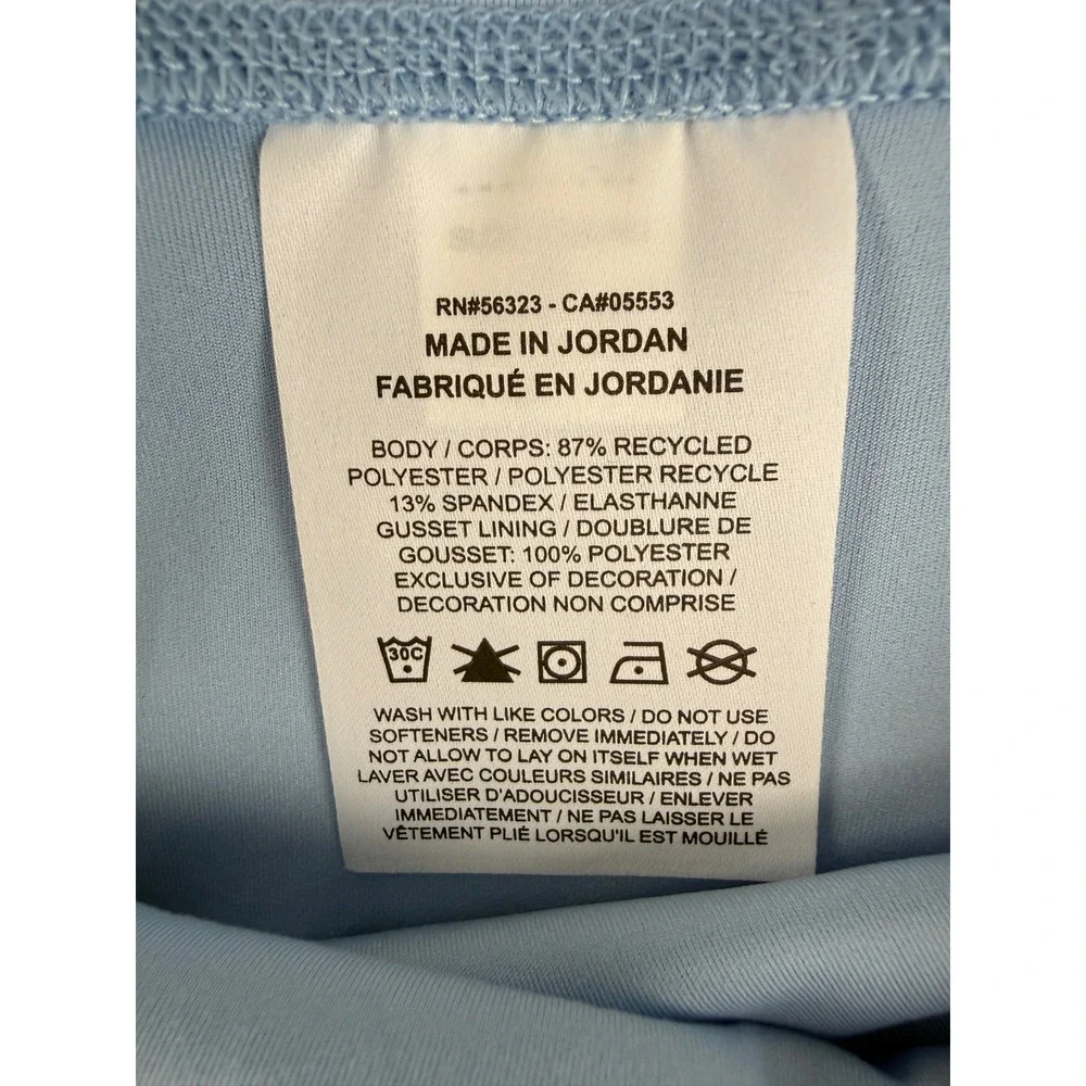 Nike Yoga Leggings Womens XXL Blue Rainbow Trim High Rise 7/8 Dri-FIT CU5360-436